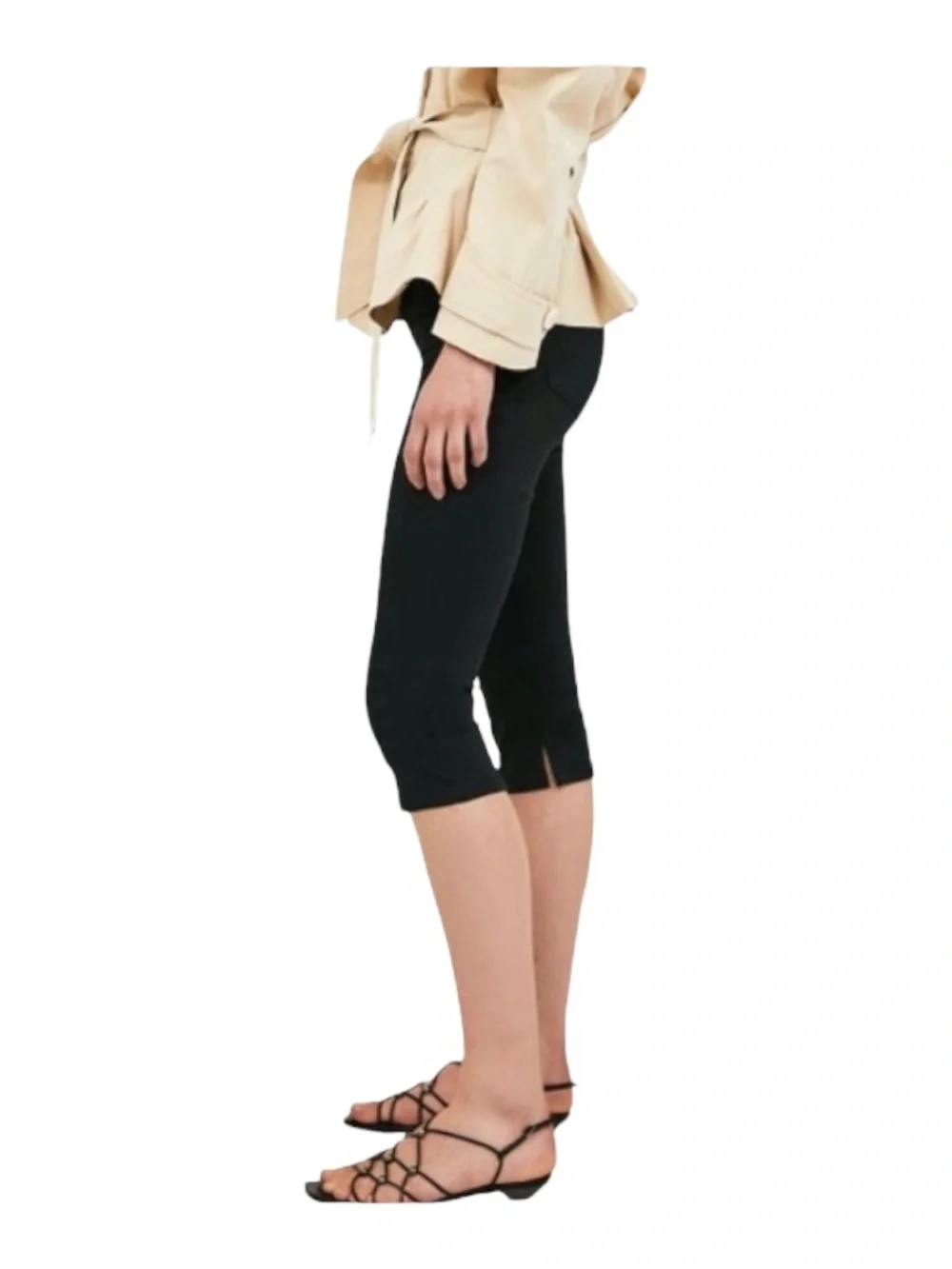 Zara Woman Black Stretch Capri Pants Cropped Slim Fit Size 4 - Picture 11 of 11